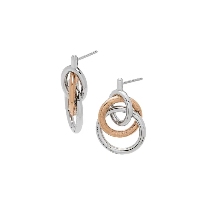 Olivia Burton Earrings Women Encircle Silver and Rose Gold Plated Earrings