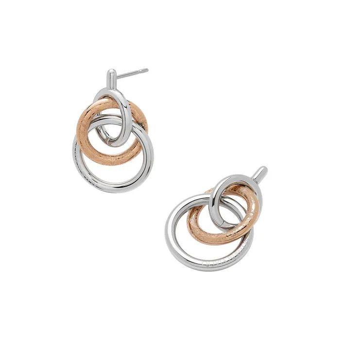 Olivia Burton Earrings Women Encircle Silver and Rose Gold Plated Earrings