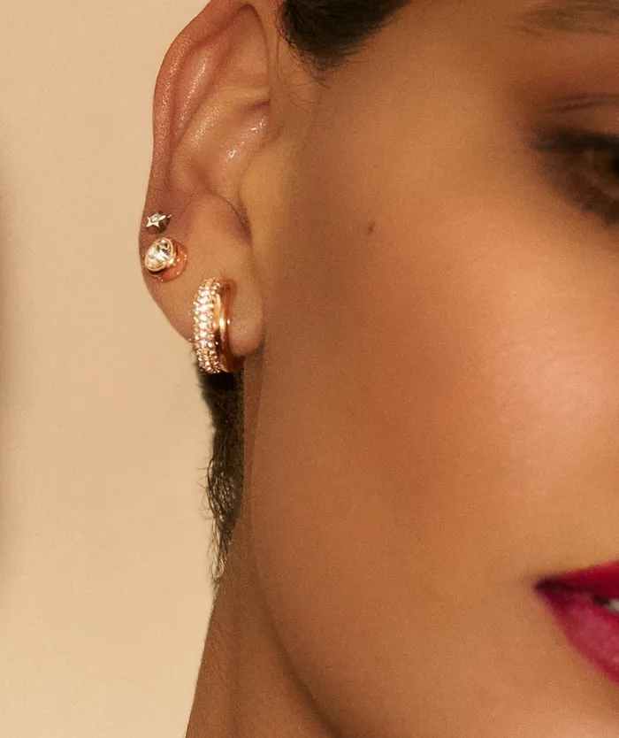Olivia Burton Earrings Women Entwine Rose Gold Hoop Earrings