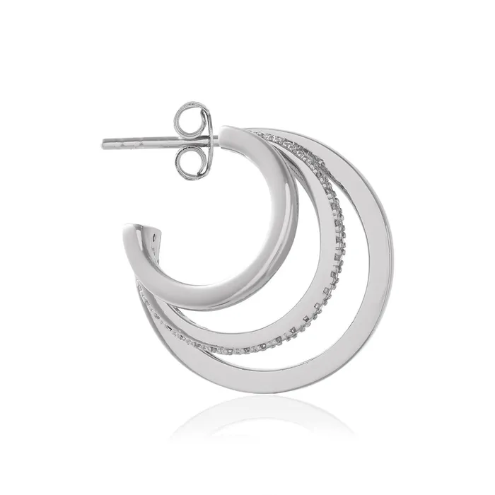 Olivia Burton Earrings Women Silver Multi Hoop Earrings