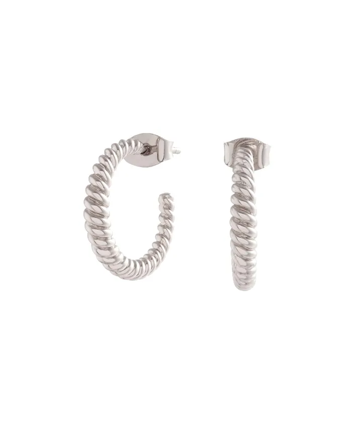 Olivia Burton Earrings Women Silver Rope Twist Hoop Earrings