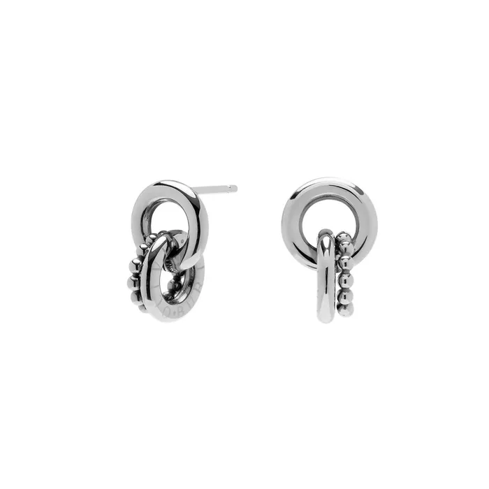Olivia Burton Earrings Women Vintage Bead Silver Interlinked Circle Earrings