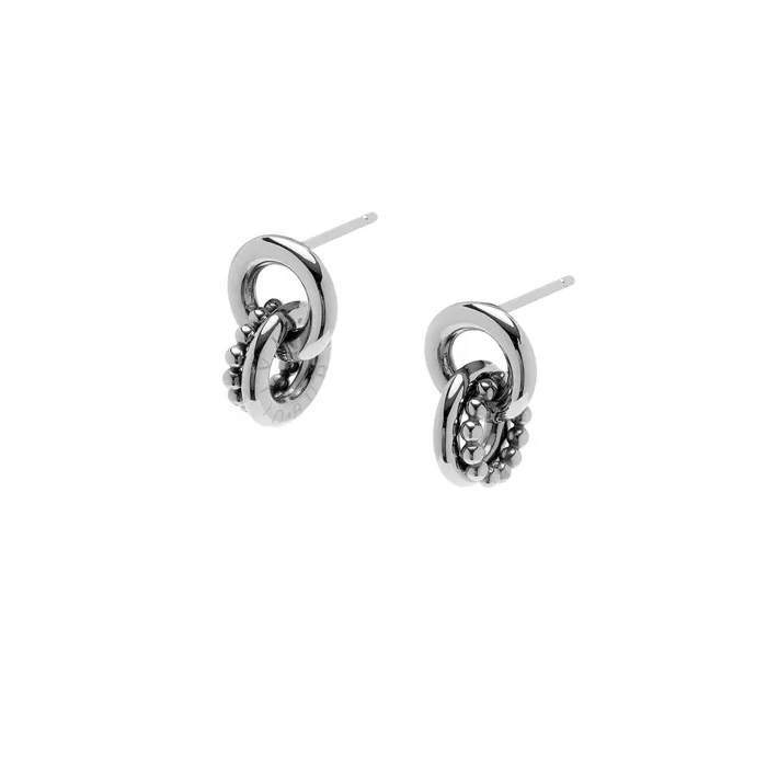 Olivia Burton Earrings Women Vintage Bead Silver Interlinked Circle Earrings
