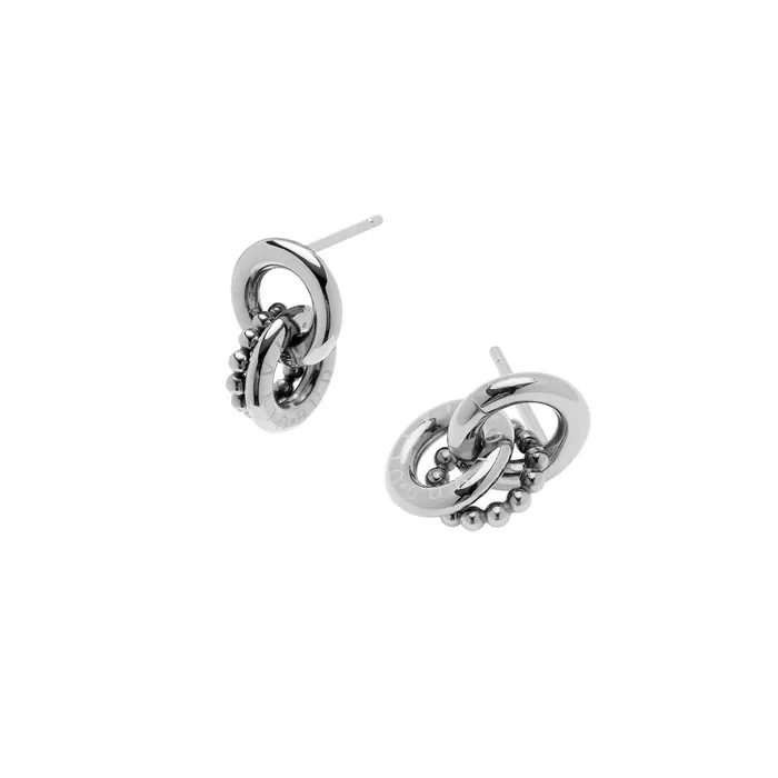 Olivia Burton Earrings Women Vintage Bead Silver Interlinked Circle Earrings