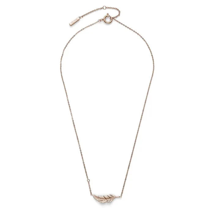 Olivia Burton Necklaces Women Feather Rose Gold Plated Necklace