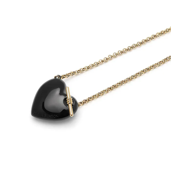 Olivia Burton Necklaces Women Knot Heart Gold and Black Necklace