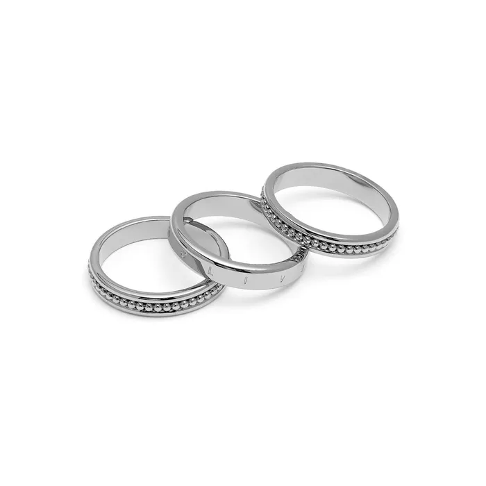 Olivia Burton Rings Women Ever Stacked Silver Tone Rings M