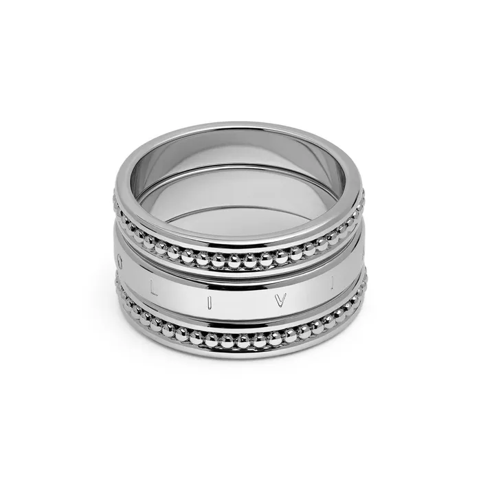 Olivia Burton Rings Women Ever Stacked Silver Tone Rings M