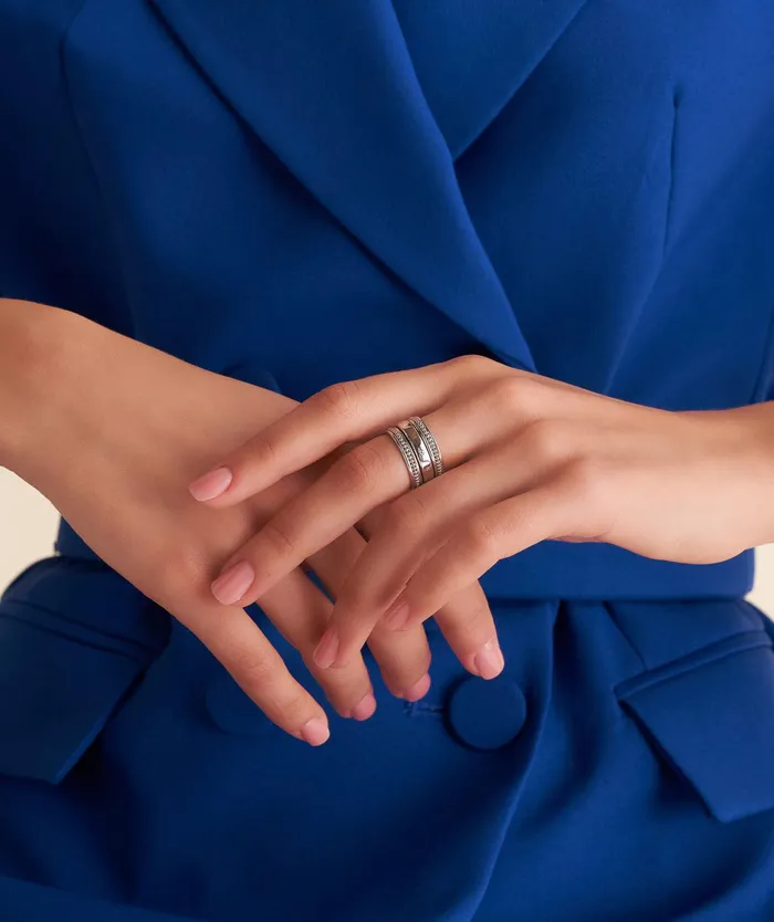 Olivia Burton Rings Women Ever Stacked Silver Tone Rings S