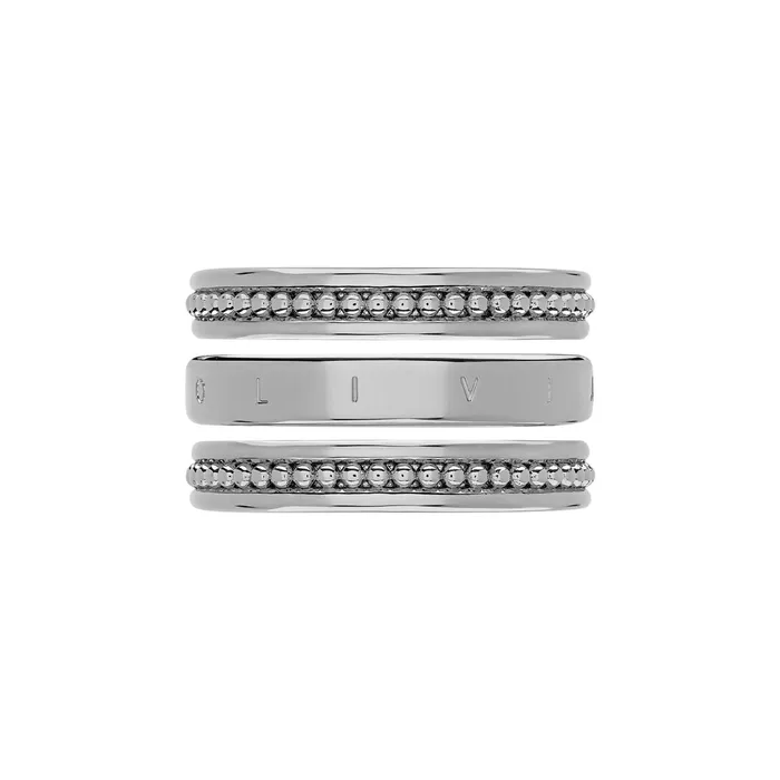 Olivia Burton Rings Women Ever Stacked Silver Tone Rings S