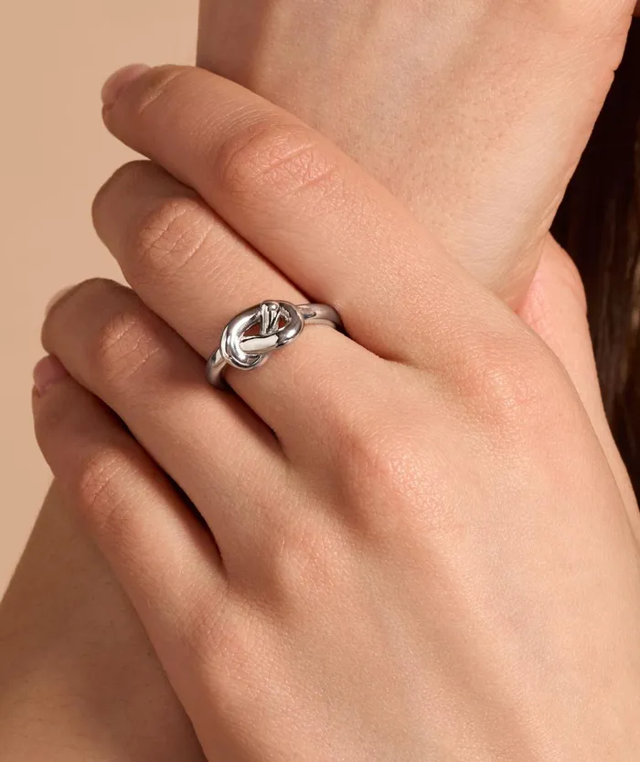 Olivia Burton Rings Women Lovers Knot Silver Tone Ring M