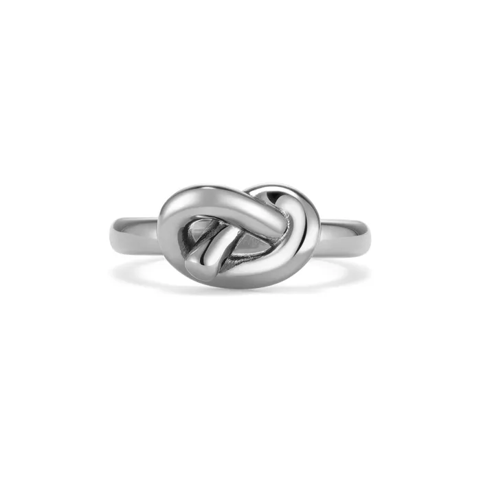 Olivia Burton Rings Women Lovers Knot Silver Tone Ring S