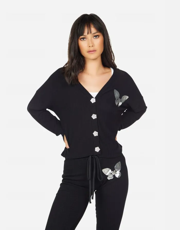 Oralie Diamond Butterfly Black Women Lauren Moshi Sweaters and Knits