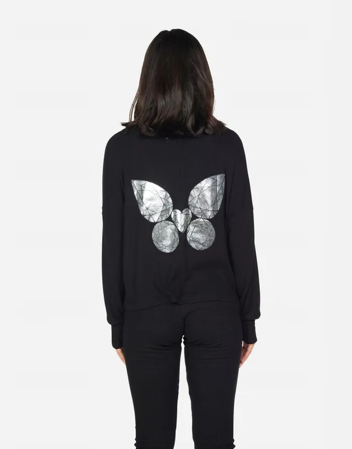 Oralie Diamond Butterfly Black Women Lauren Moshi Sweaters and Knits