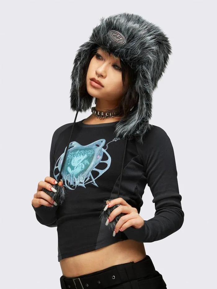 Orion Furry Trapper Hat Women Minga London Hats and Hair Pieces