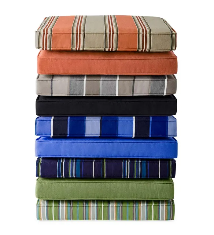 Outdoor Living Deluxe Sunbrella Square Cushion With Ties 19034 X 18034 X 3034 8211 Bandana Plow and Hearth Outdoor Furniture Cushions