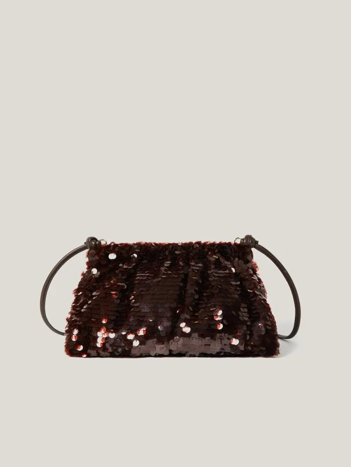 Oversized Sequin Clutch Brown Women Jigsaw Party
