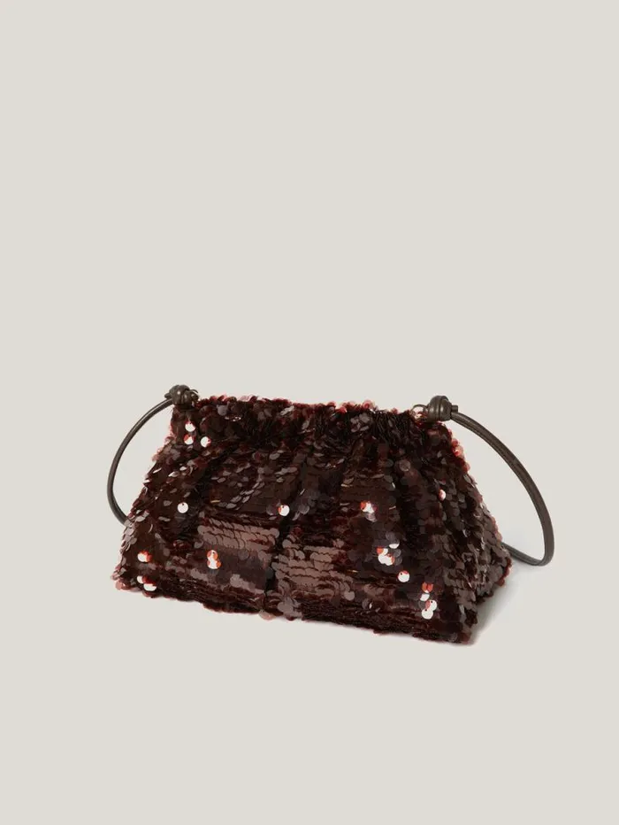 Oversized Sequin Clutch Brown Women Jigsaw Party