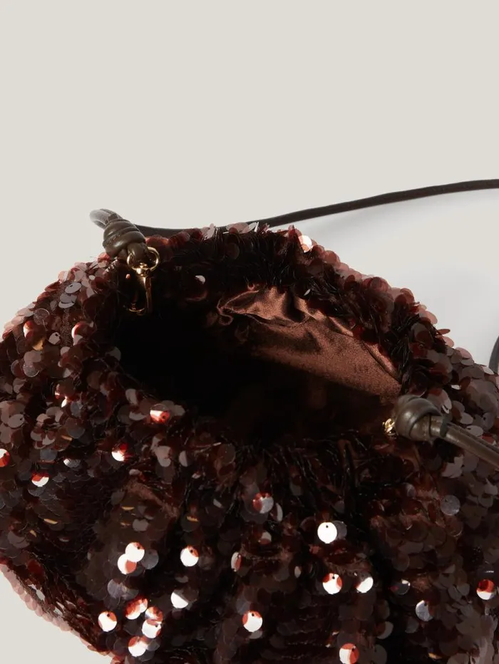 Oversized Sequin Clutch Brown Women Jigsaw Party