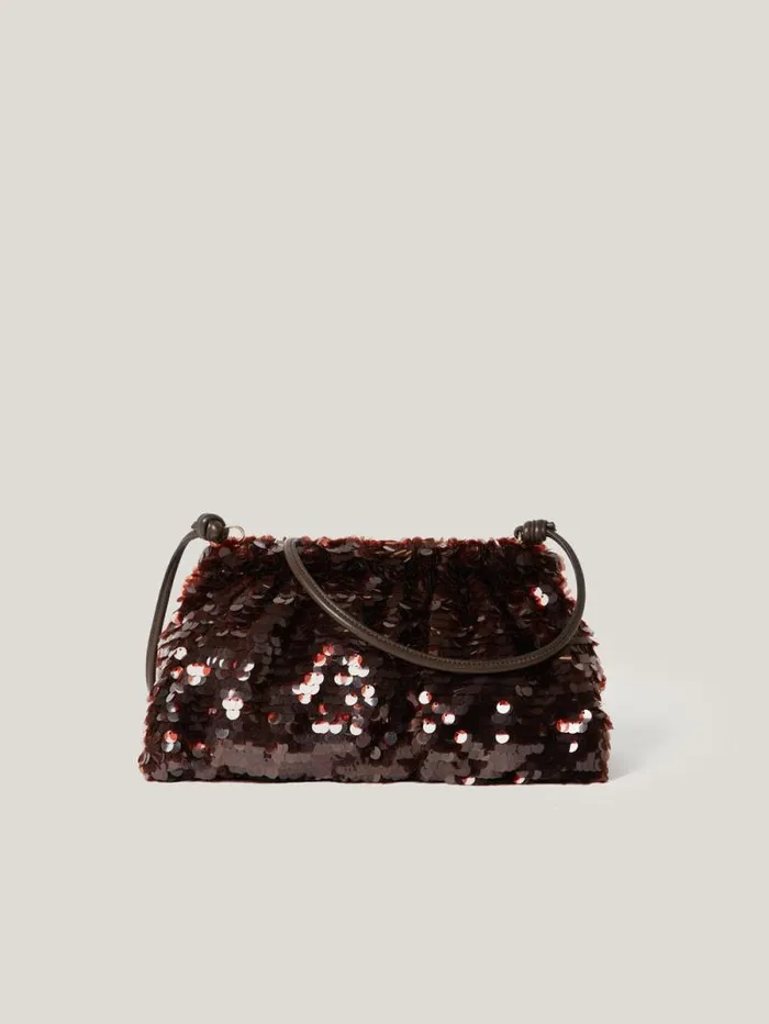 Oversized Sequin Clutch Brown Women Jigsaw Party