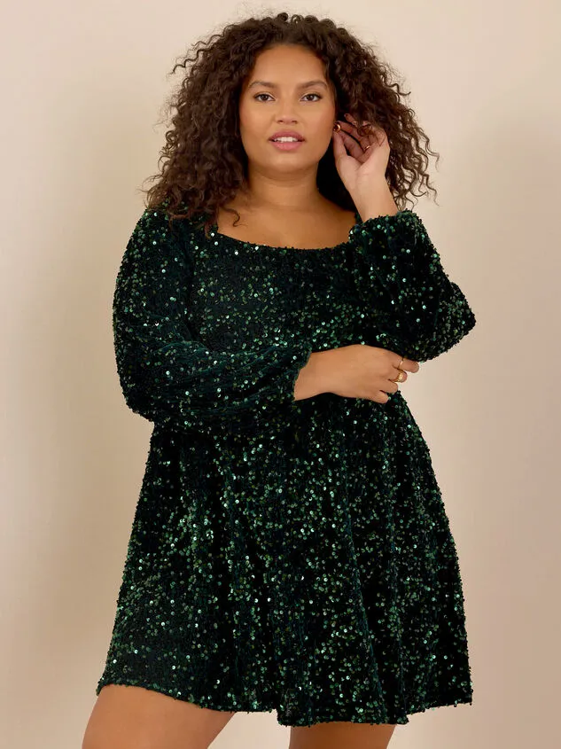 Page Sequin Babydoll Mini Dress Dustypink Women Altar039d State Dresses
