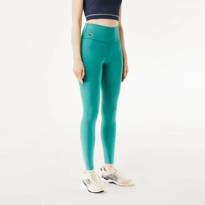 Pants and Leggings Women Lacoste Women039s Mini Pocket Printed Sport Leggings Blue Si0
