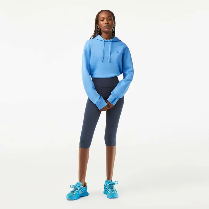 Pants and Leggings Women Lacoste Womens SPORT Crop UltraDry Leggings Blue Kxe