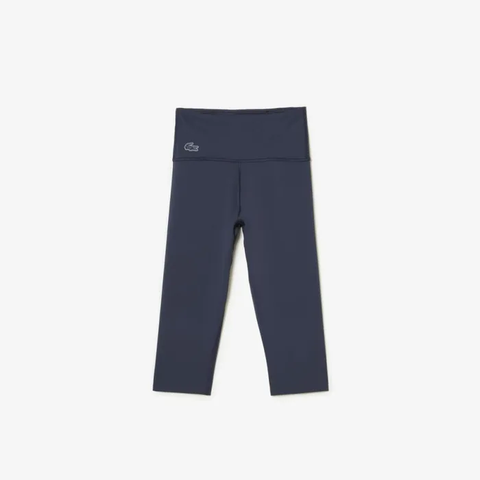 Pants and Leggings Women Lacoste Womens SPORT Crop UltraDry Leggings Blue Kxe