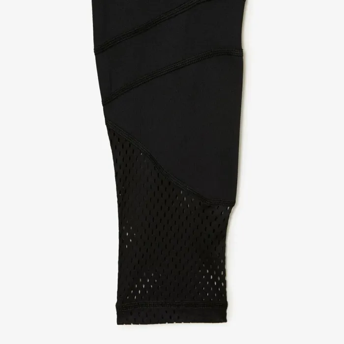 Pants and Leggings Women Lacoste Womens SPORT Logo Stripe UltraDry Leggings Black 8vm