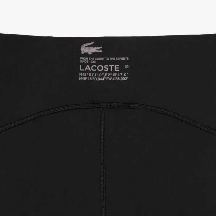 Pants and Leggings Women Lacoste Womens SPORT Logo Stripe UltraDry Leggings Black 8vm