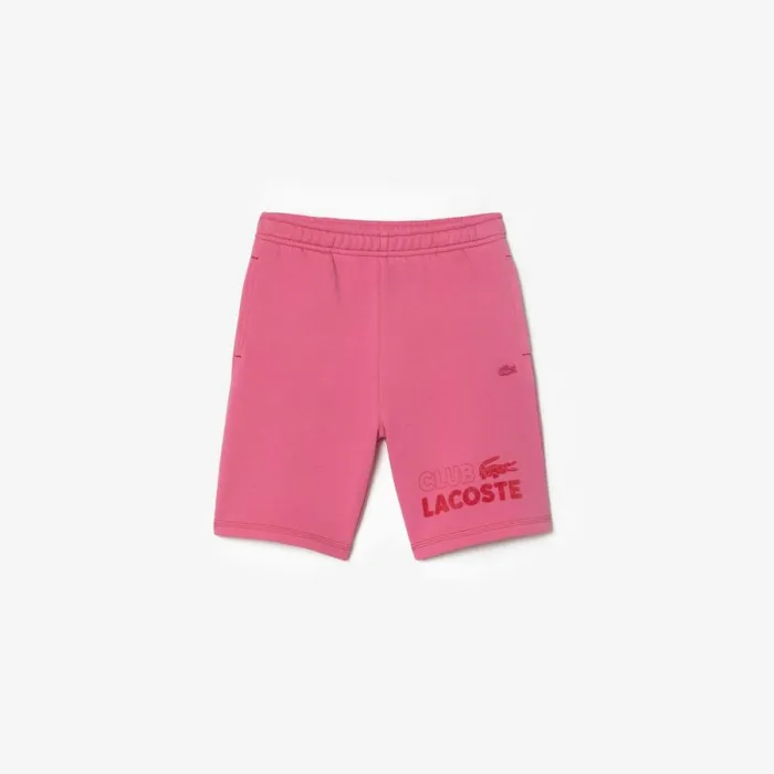Pants and Shorts Kids Lacoste Kids039 Branded Organic Cotton Fleece Shorts Bubblegum Pink 2r3