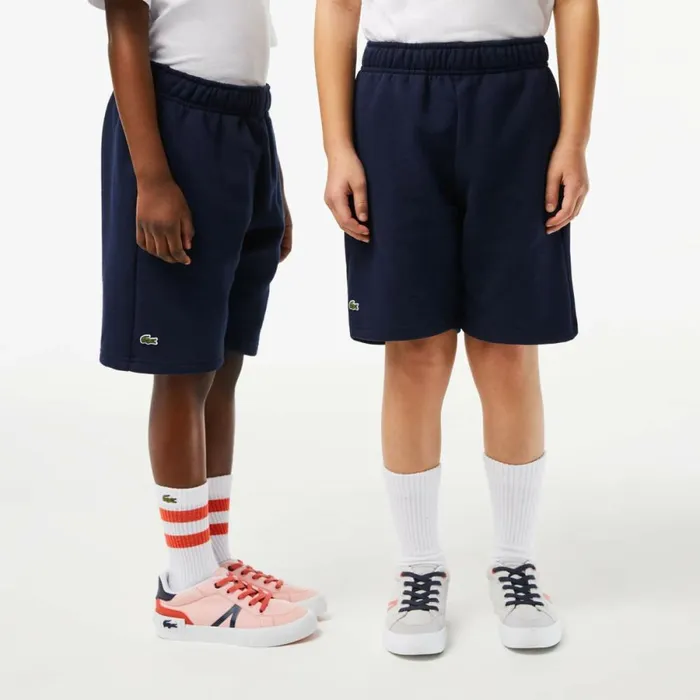 Pants and Shorts Kids Lacoste Kids039 Organic Brushed Cotton Fleece Shorts Navy Blue 166