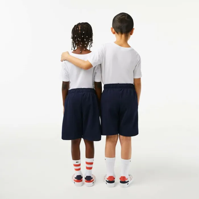 Pants and Shorts Kids Lacoste Kids039 Organic Brushed Cotton Fleece Shorts Navy Blue 166