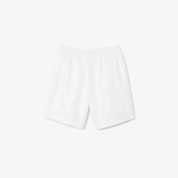 Pants and Shorts Kids Lacoste Kids039 SPORT Diamond Weave Shorts White 001