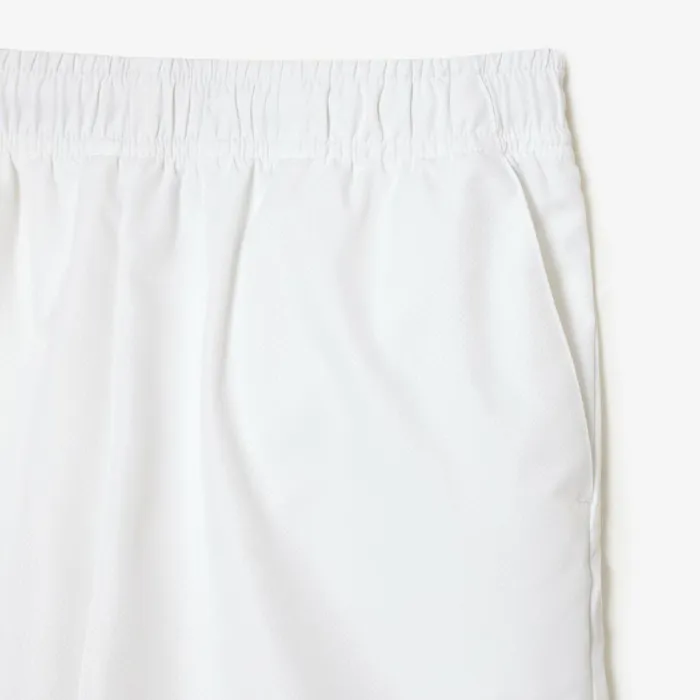 Pants and Shorts Kids Lacoste Kids039 SPORT Diamond Weave Shorts White 001