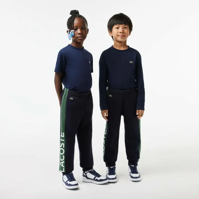 Pants and Shorts Kids Lacoste Kids Organic Cotton Blend Sweatpants Navy Blue Dark Green Mi7
