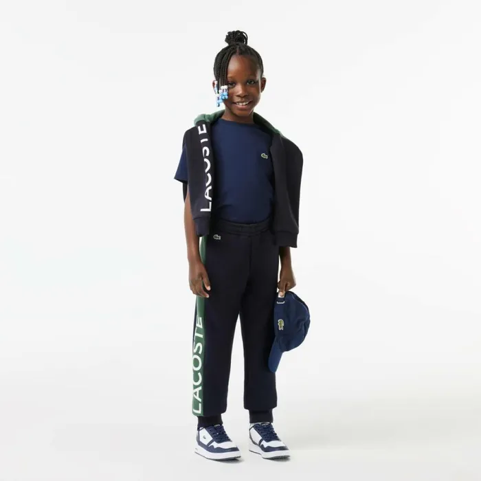 Pants and Shorts Kids Lacoste Kids Organic Cotton Blend Sweatpants Navy Blue Dark Green Mi7