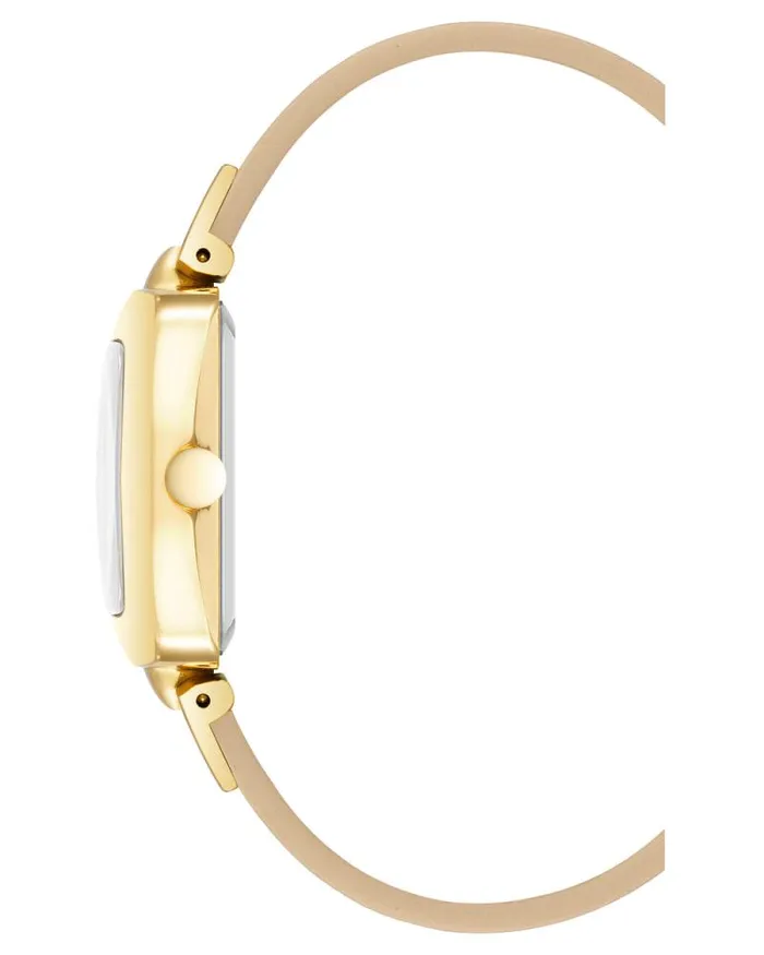 Petite Heritage Rectangular Case Watch Goldcream Women Nine West Straps Petite Heritage Rectangular Case Watch Goldcream Women Nine West Straps