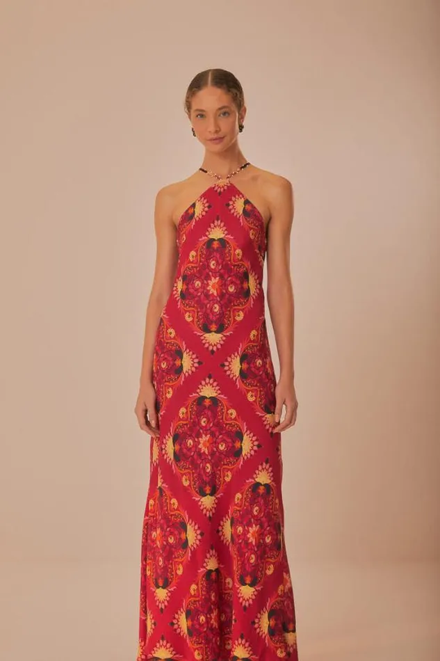 Pink Luize Sleeveless Maxi Dress Women FARM Rio Maxi Dresses