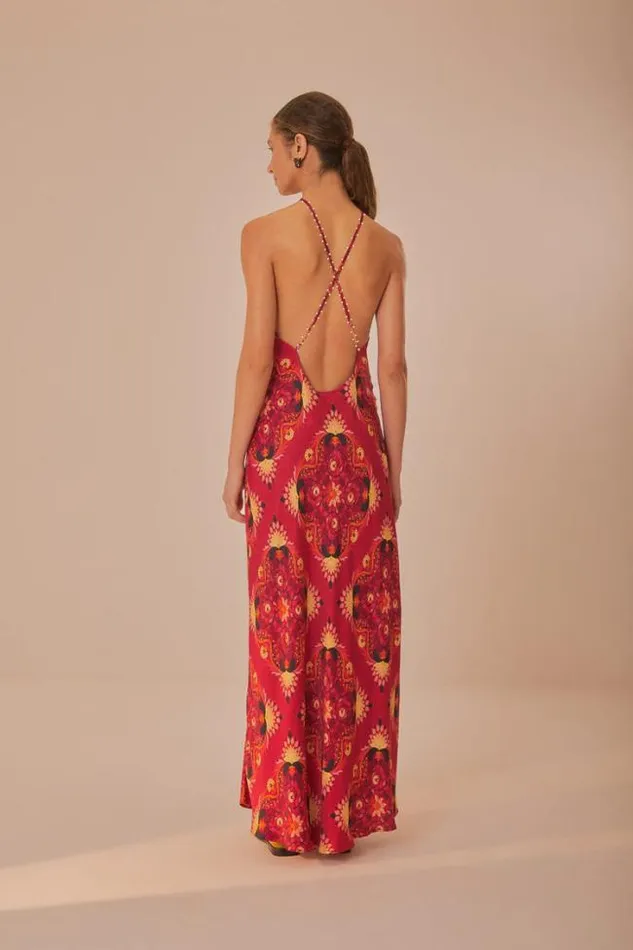 Pink Luize Sleeveless Maxi Dress Women FARM Rio Maxi Dresses