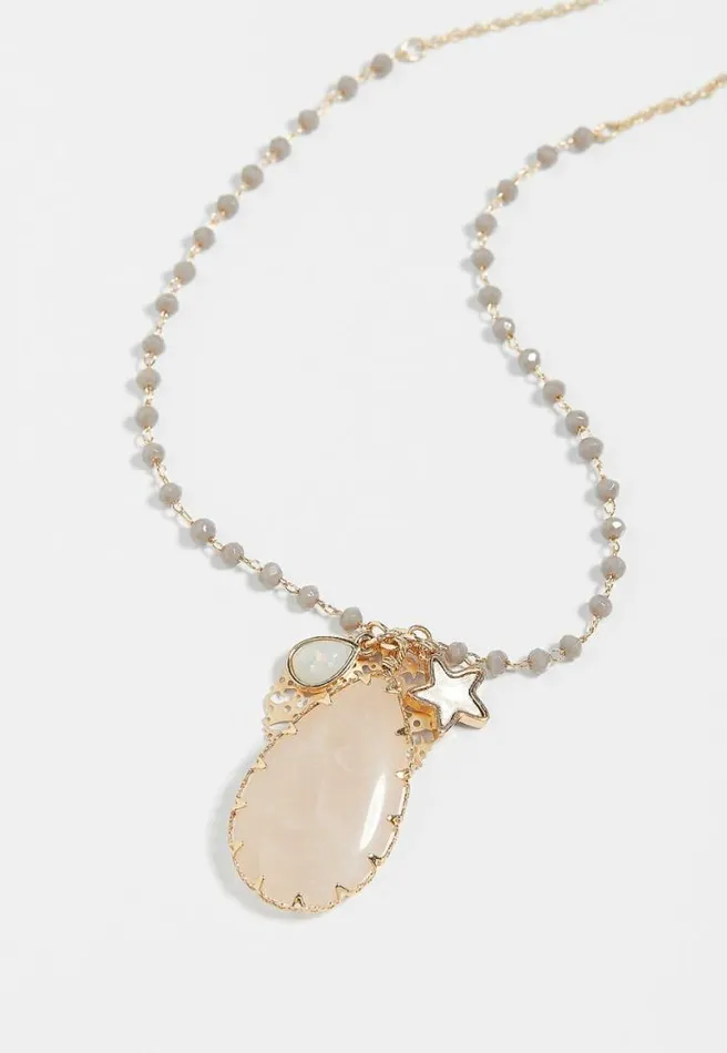 Pink Stone Star Cluster Necklace Women Maurices Jewelry