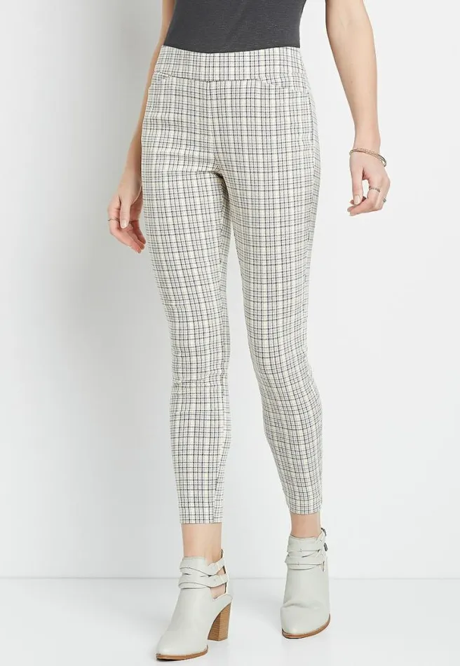 Plaid Bengaline Skinny Ankle Pant Women Maurices Bottoms