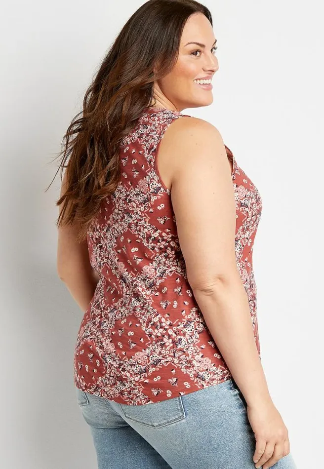 Plus Size 247 Red Bandana Classic Tank Top Women Maurices Plus Tops