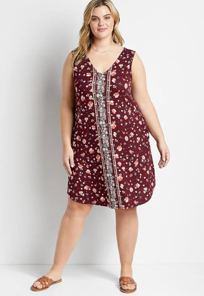 Plus Size 247 Red Floral Shift Dress Women Maurices Plus Dresses and Jumpsuits