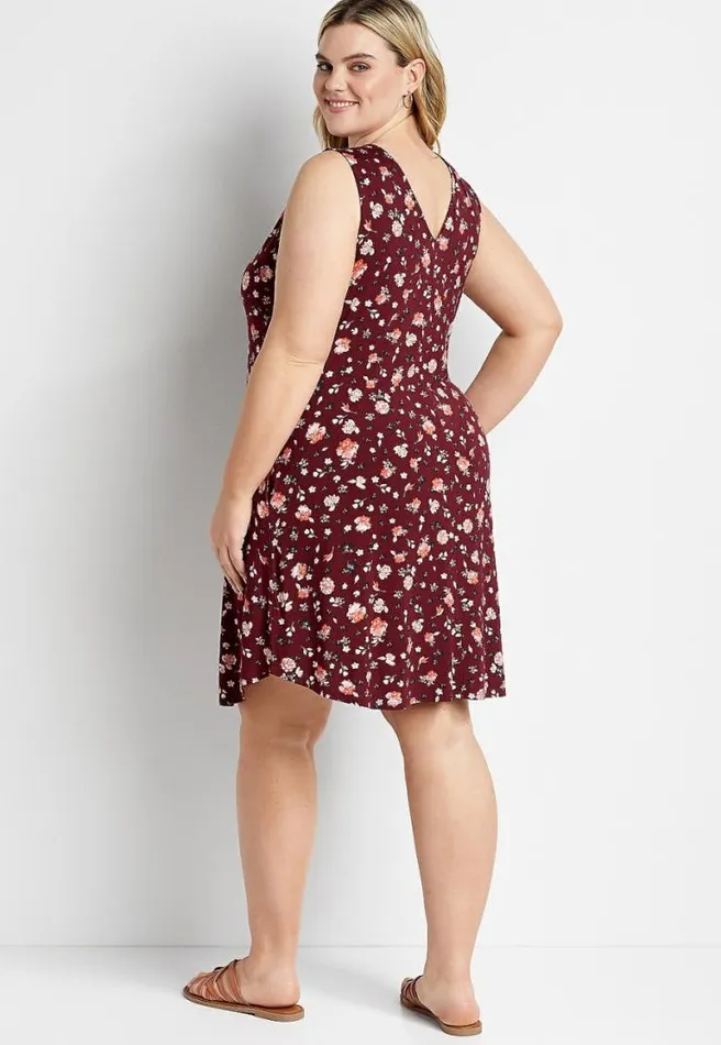 Plus Size 247 Red Floral Shift Dress Women Maurices Plus Dresses and Jumpsuits