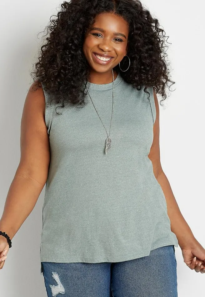Plus Size 247 Solid Muscle Tank Top Women Maurices Plus Tops