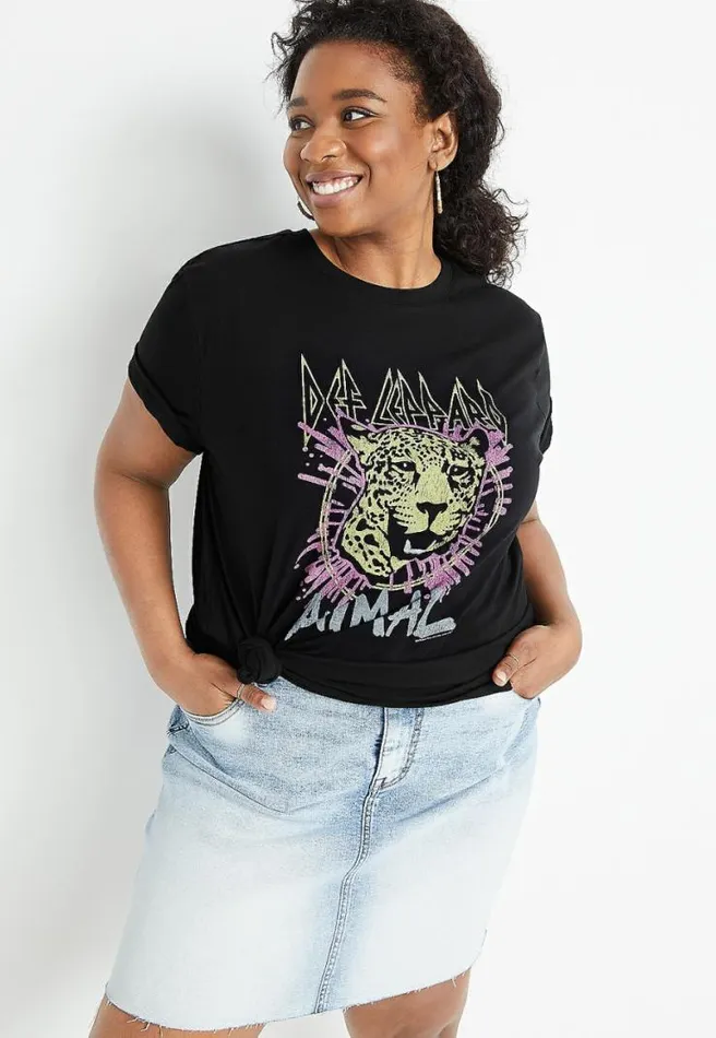 Plus Size Def Leppard Oversized Graphic Tee Women Maurices Plus Tops