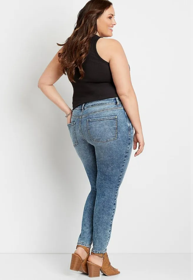 Plus Size Everflex High Rise Light Wash Skinny Jean Women Maurices Plus Jeans