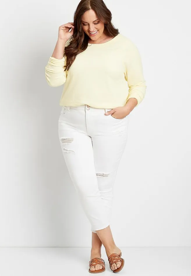Plus Size M Jeans By Maurices Vintage Cropped High Rise Double Button Jean Women Maurices Plus Bottoms