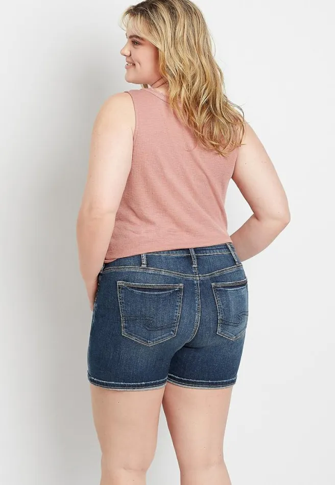 Plus Size Silver Jeans Co Suki Dark Double Button 6In Short Women Maurices Plus Bottoms